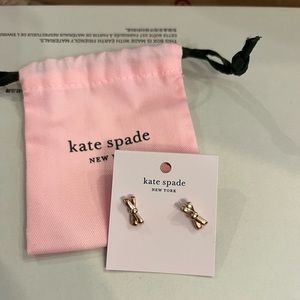 NWT Kate Spade Rose Gold Bow Earrings